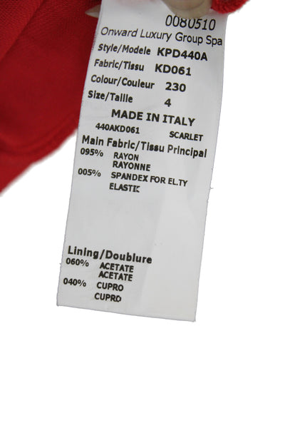Michael Kors Women Maxi Dress Red V-Neck Sleeveless Rayon Midcalf Size 4