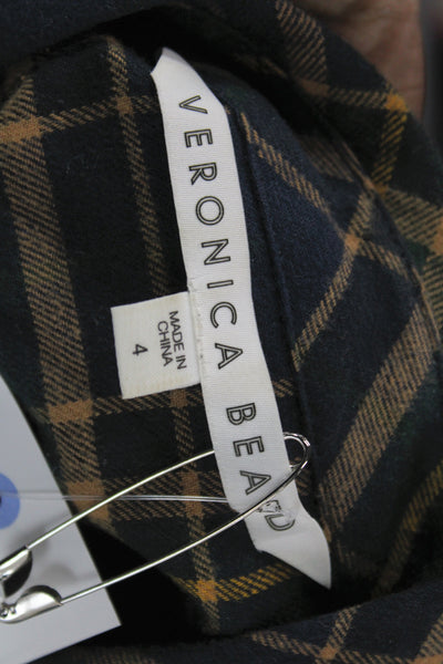 Veronica Beard Women Plaid Collared Button-Up Long Sleeve Multi Size 4