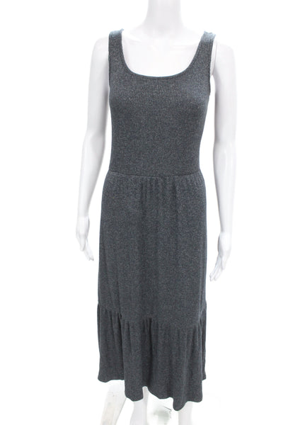 Daily/Ritual Women Gray Tank Dress Sleeveless Scoop Neck Knee Length Size S