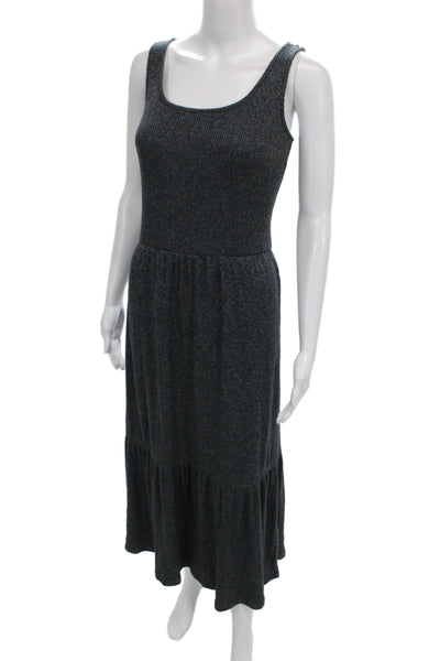 Daily/Ritual Women Gray Tank Dress Sleeveless Scoop Neck Knee Length Size S