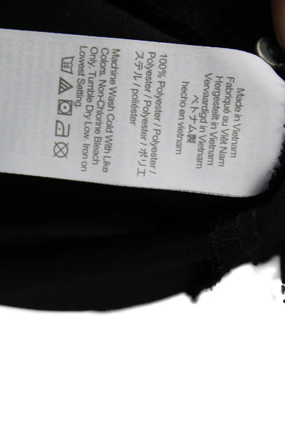J Crew Womens Black Collared Basic Polyester Long Sleeve Blouse Size XS