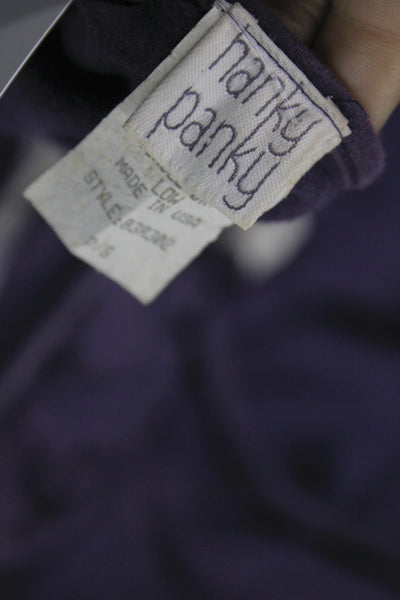 Hanky Panky 100 Percent Cotton Lace Robe Purple Size PS