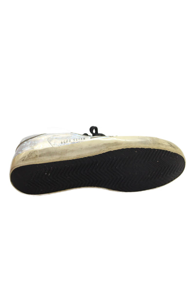 Golden Goose Deluxe Brand Womens Metallic Low Top Sneakers Silver Size 38 8