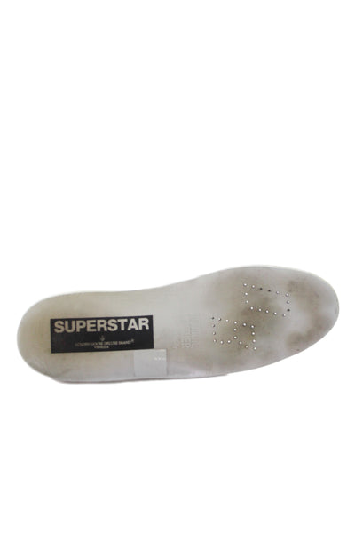 Golden Goose Deluxe Brand Womens Metallic Low Top Sneakers Silver Size 38 8