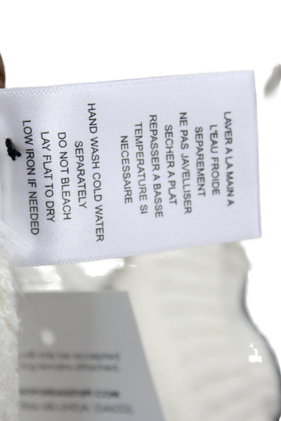 Designer Women Cardigan Ivory Fair Isle Round Neck Long Sleeve Polyester Size S