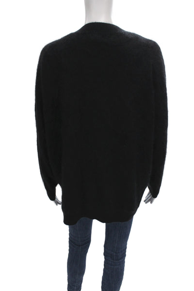 Mia Fratino Womens Black Cashmere V-Neck Cardigan Long Sleeve Size XS