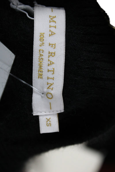 Mia Fratino Womens Black Cashmere V-Neck Cardigan Long Sleeve Size XS