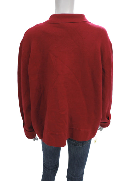 Tribal Womens Collared Long Sleeve Viscose Cardigan Red Size 2XL