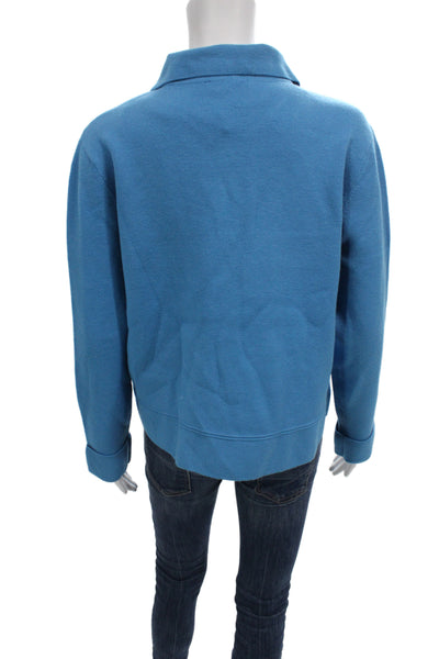 Tribal Women Viscose Mock Neck Pullover Sweater Blue Long Sleeve Size 2XL