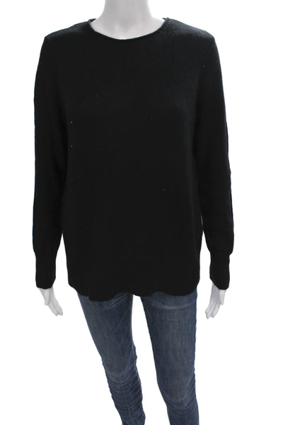 Renuar Women Pullover Black Crew Neck Long Sleeve Recycled Polyester Size XS