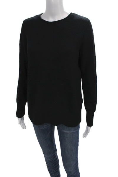 Renuar Women Pullover Black Crew Neck Long Sleeve Recycled Polyester Size XS