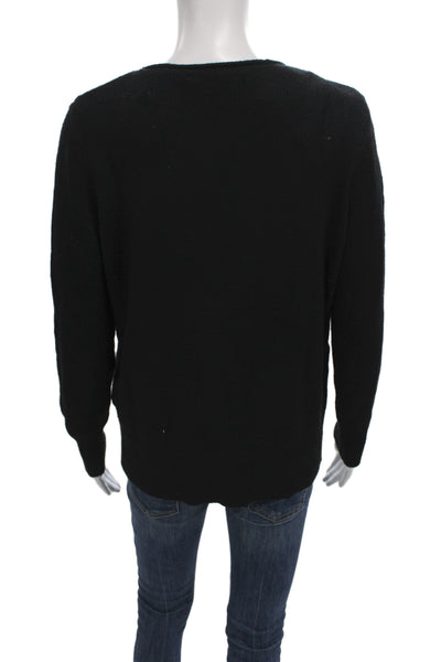 Renuar Women Pullover Black Crew Neck Long Sleeve Recycled Polyester Size XS