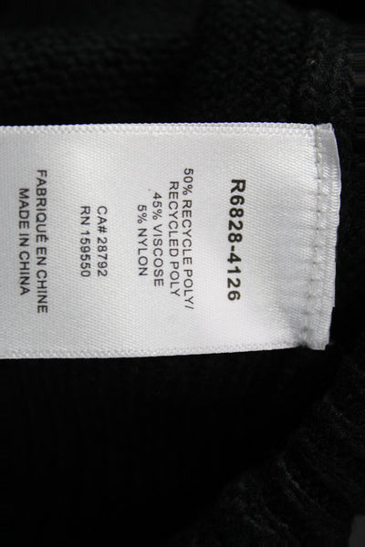 Renuar Women Pullover Black Crew Neck Long Sleeve Recycled Polyester Size XS