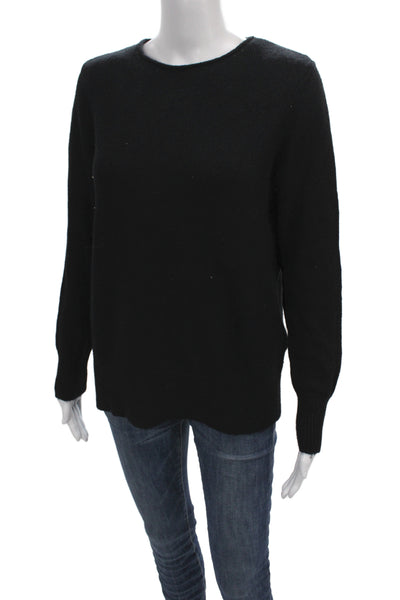 Renuar Womens Black Crew Neck Pullover Sweater Long Sleeve Size L