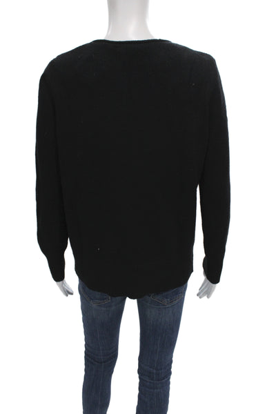 Renuar Womens Black Crew Neck Pullover Sweater Long Sleeve Size L