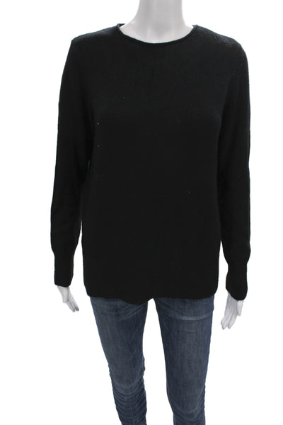 Renuar Women Pullover Sweater Black Crew Neck Long Sleeve Size L