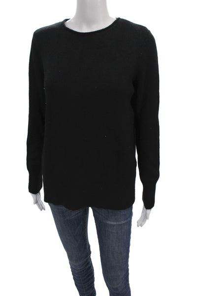 Renuar Women Pullover Sweater Black Crew Neck Long Sleeve Size L