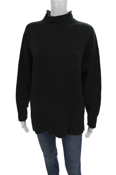 Renuar Women Pullover Sweater Black Crew Neck Long Sleeve Size L