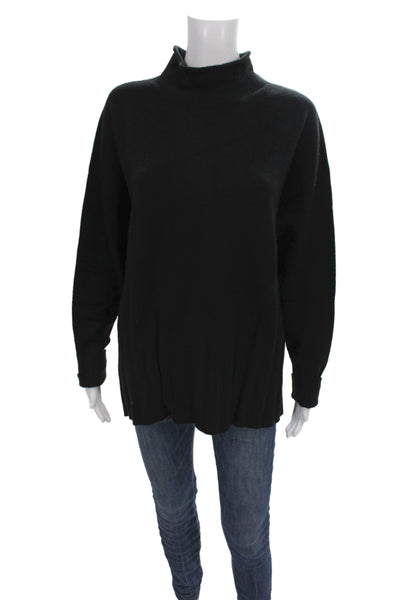Renuar Women Pullover Sweater Black Crew Neck Long Sleeve Size L