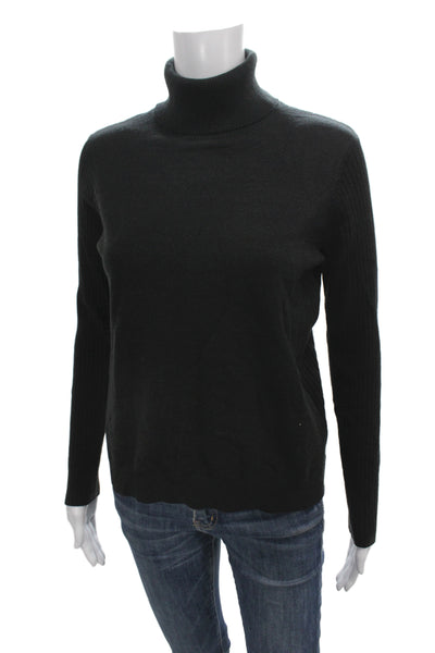 Renuar Womens Pullover Sweater Black Turtleneck Long Sleeve Acrylic Size S