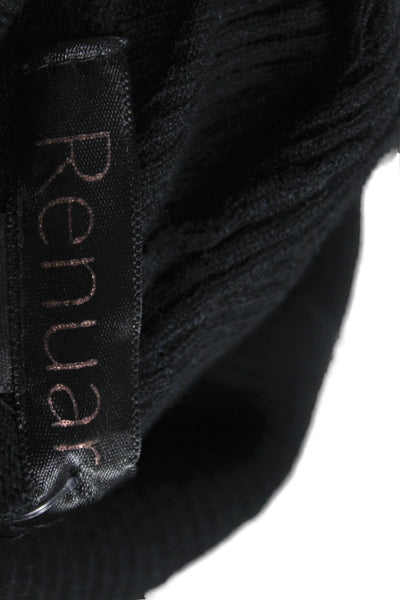 Renuar Womens Pullover Sweater Black Turtleneck Long Sleeve Acrylic Size S