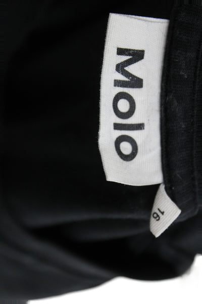 Molo Childrens Boys Long Sleeves Tee Shirt Black White  Cotton Size 16