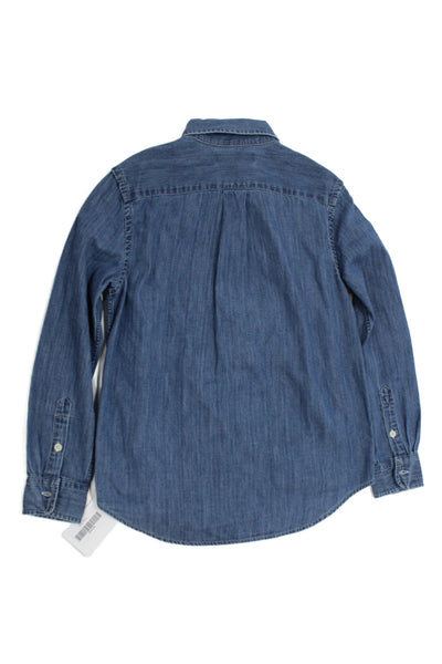 Ralph Lauren Childrens Boys Chambray Button Down Shirt Blue Cotton Size 10-12