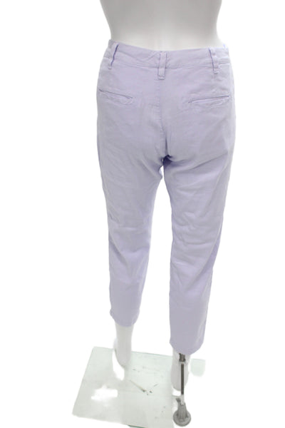 120% Lino Womens Purple Linen Pant Suit Solid Spring Size 42