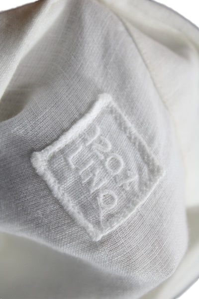 120% Lino Women White Linen Collared Basic Button-Up Long Sleeve Size 42