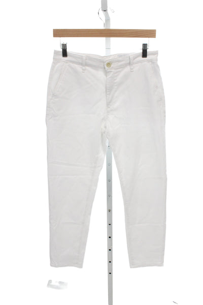 AG Women Chino Pants White Button Mid Rise Cotton Size 26