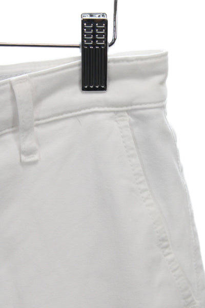 AG Women Chino Pants White Button Mid Rise Cotton Size 26
