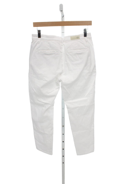 AG Women Chino Pants White Button Mid Rise Cotton Size 26