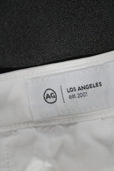 AG Women Chino Pants White Button Mid Rise Cotton Size 26