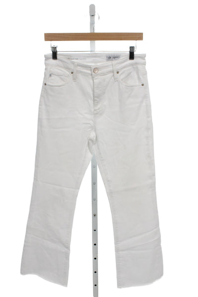 AG Womens Bootcut High Waist White Cotton Blend Jeans Size 28