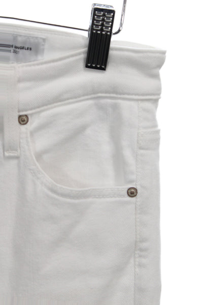 AG Womens Bootcut High Waist White Cotton Blend Jeans Size 28