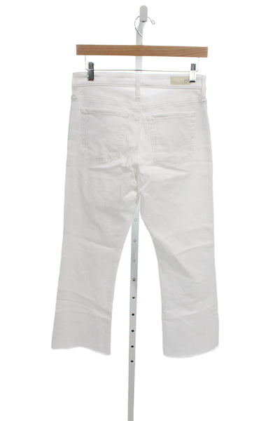 AG Womens Bootcut High Waist White Cotton Blend Jeans Size 28