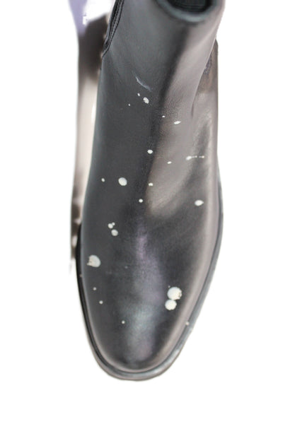 Loeffler Randall Womens Leather Platform Ankle Boots Shoes Black Size 9.5