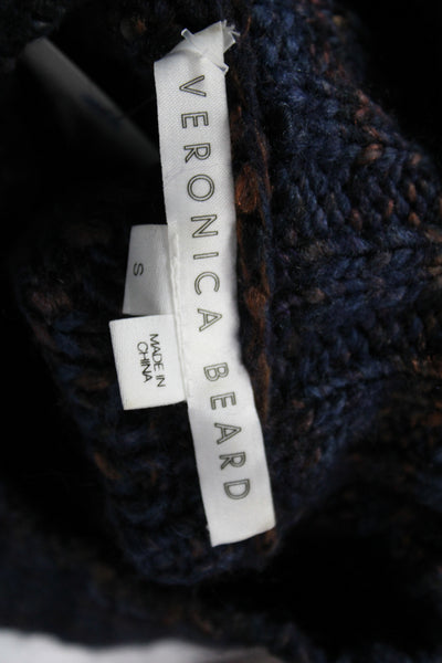 Veronica Beard Womens Pullover Mock Neck Blue Long Sleeve Polyacrylic Size S