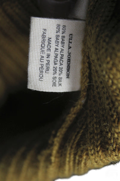 Ulla Johnson Womens Alpaca Mock Neck Pullover Sweater Gold Long Sleeve Size S