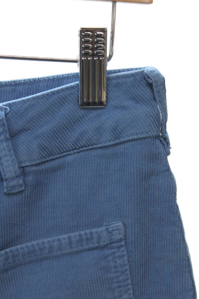 Vanessa Bruno Women Cropped High Rise Blue Cotton Blend Pants Size 40