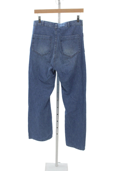 The Great Womens Wide-Leg Jeans Blue Cotton Blend High Rise Size 26