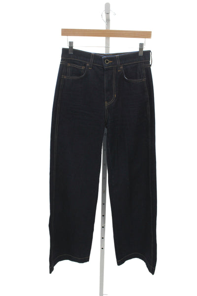Veronica Beard Womens Wide Leg Jeans Blue High Rise Cotton Blend Size 26