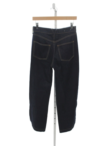 Veronica Beard Womens Wide Leg Jeans Blue High Rise Cotton Blend Size 26