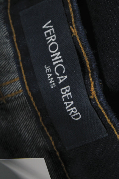Veronica Beard Womens Wide Leg Jeans Blue High Rise Cotton Blend Size 26