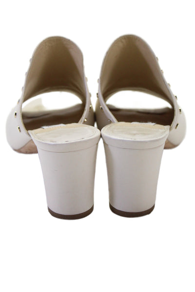 Jimmy Choo Womens Classic Leather Block Pumps White Size 5