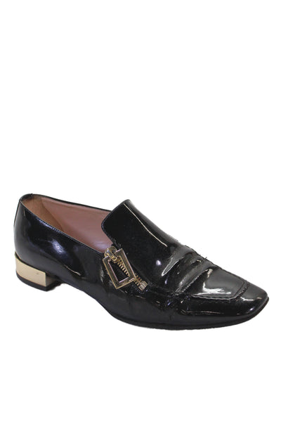 Roger Vivier Womens Polly Side Zip Loafers Black Size 4.5