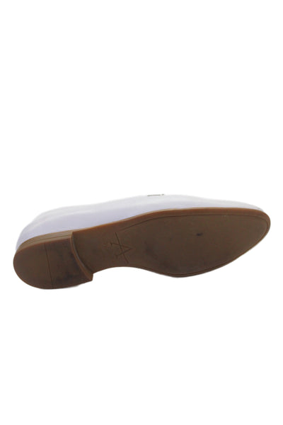 Aquatalia Women Almond Toe Buckled Loafers Size 5 White