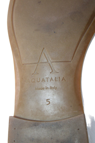 Aquatalia Women Almond Toe Buckled Loafers Size 5 White