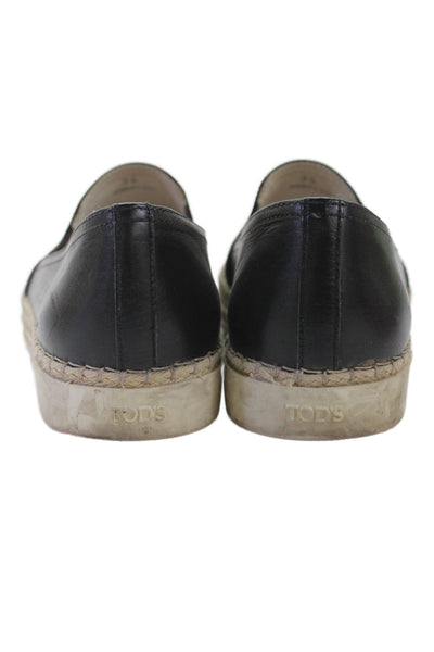 Tods Women Slip On Boat Loafers Black Size 5