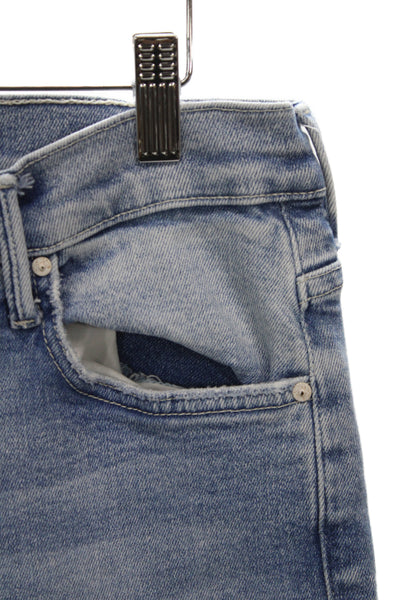Mother Women Cropped Jeans Blue Mid Rise Cotton Blend Inseam 26 Size 34